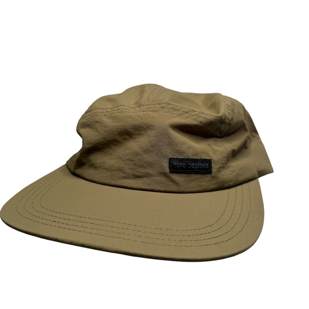 TOPO DESIGNS 5 Panel Hat Olive Nylon Adjustable Camp Cap Mens OSFA Gorpcore